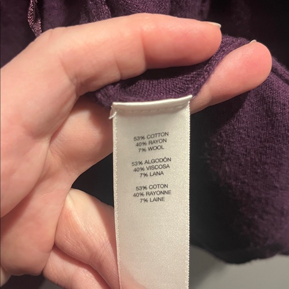 Chico's Deep Purple open front Cardigan Sweater - Picture 4 of 7